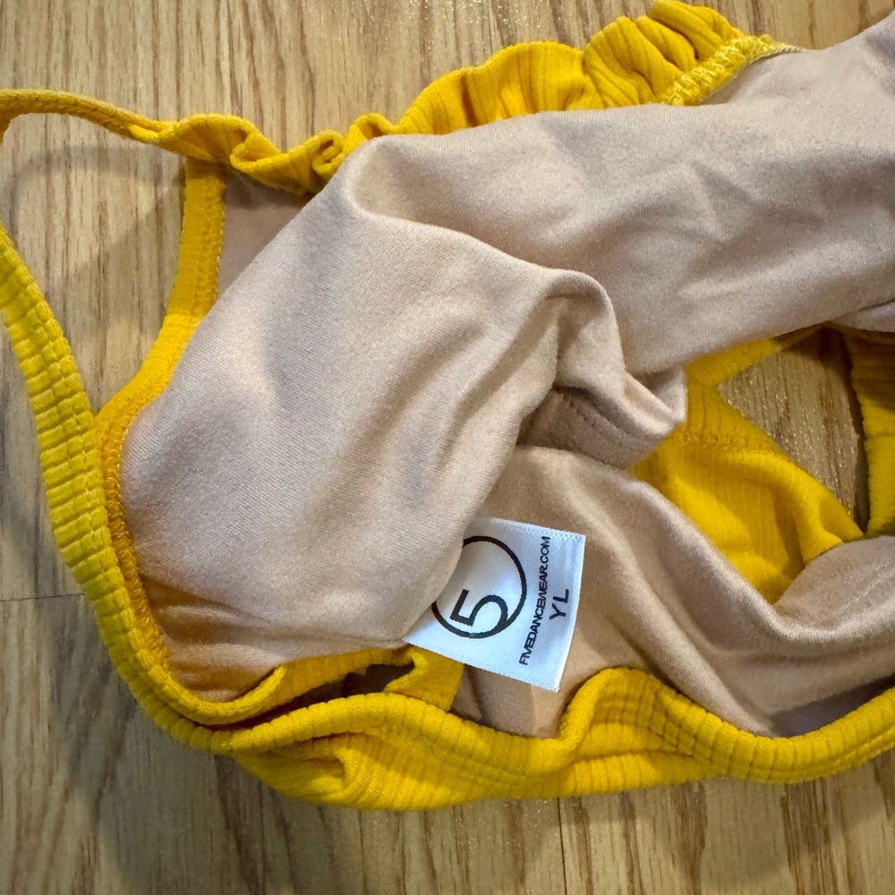 Yellow Ruffled Girl’s Dance Top - Picture 3 of 4